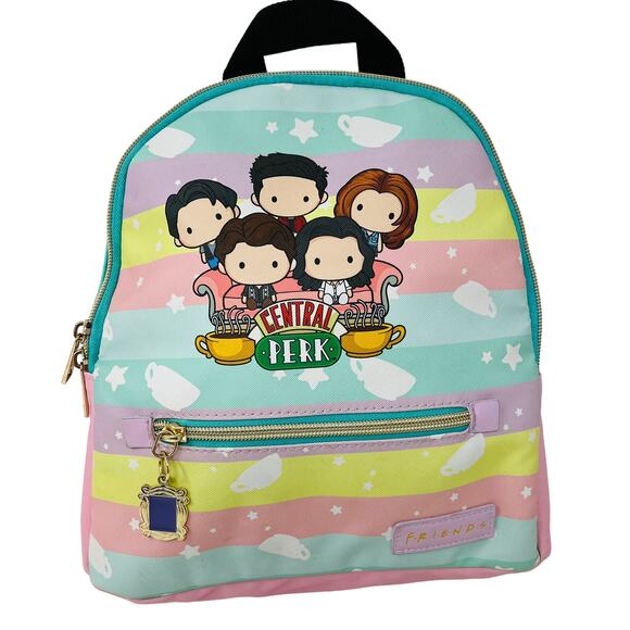 NEW! Bioworld Friends TV Mini Backpack Bag Pink People Central Perk - Picture 1 of 9